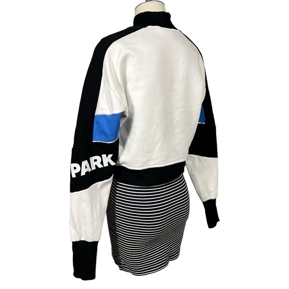 Ivy Park (S) Color Block Crop Sweatshirt Beyoncé Royal Mock Athleisure - Picture 5 of 11